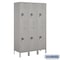 Salsbury Industries 2 Tier Metal Locker, 54"Wx78"Hx18"D, 6 Door, Gray, Unassembled 18-52368GY-U - alternate 1